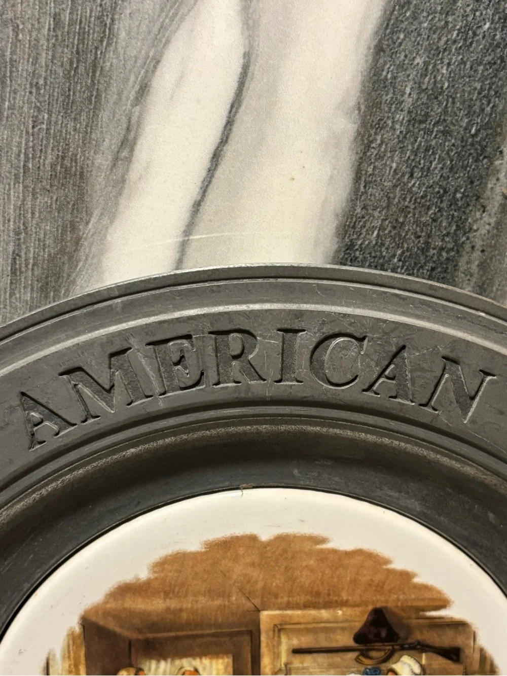The Great American Revolution 1776 Decorative Pewter Plate with Flag Scene
